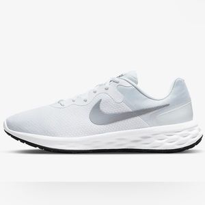 Nike Women's White and Silver Running Sneakers, gently used